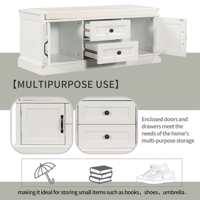 Storage Bench with Removable Cushion