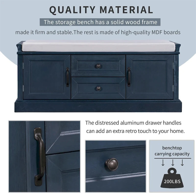 Storage Bench with Removable Cushion
