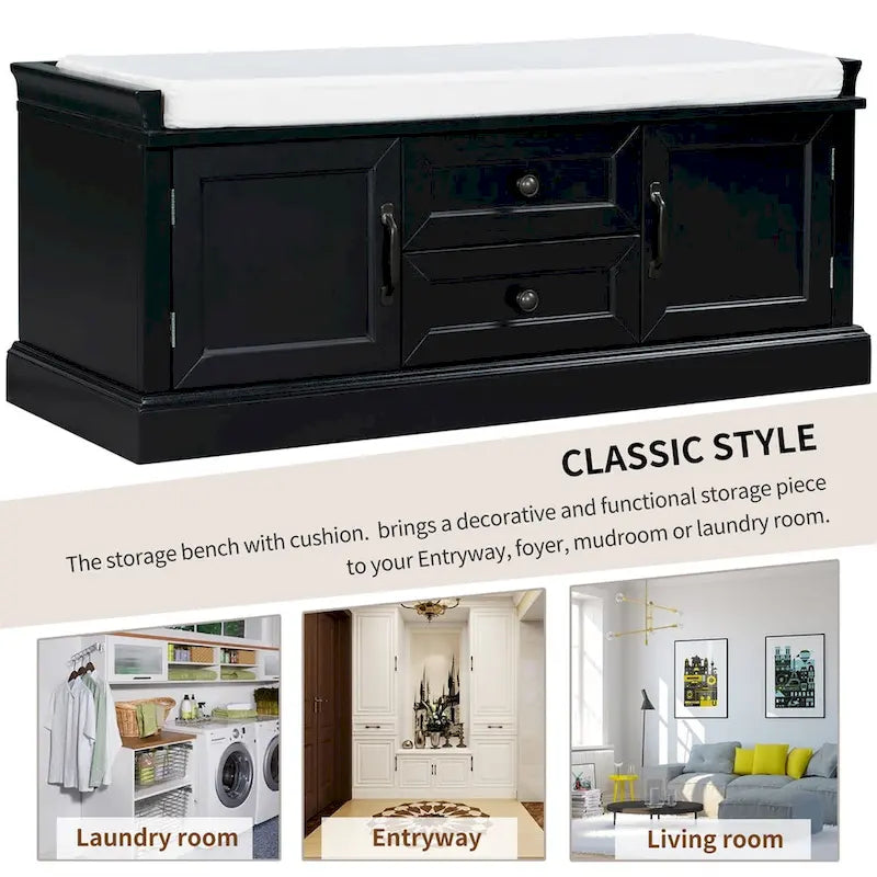 Storage Bench with Removable Cushion