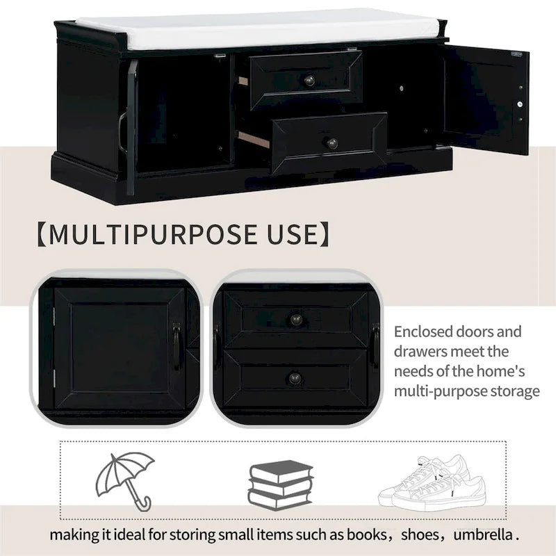 Storage Bench with Removable Cushion