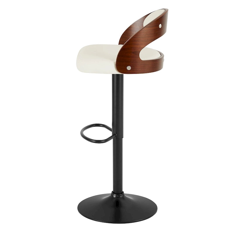 Bar Stools Set of 2, Modern Adjustable Swivel Kitchen Bar Chair with Footrest