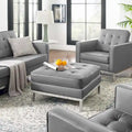 Tufted Vegan Leather Ottoman