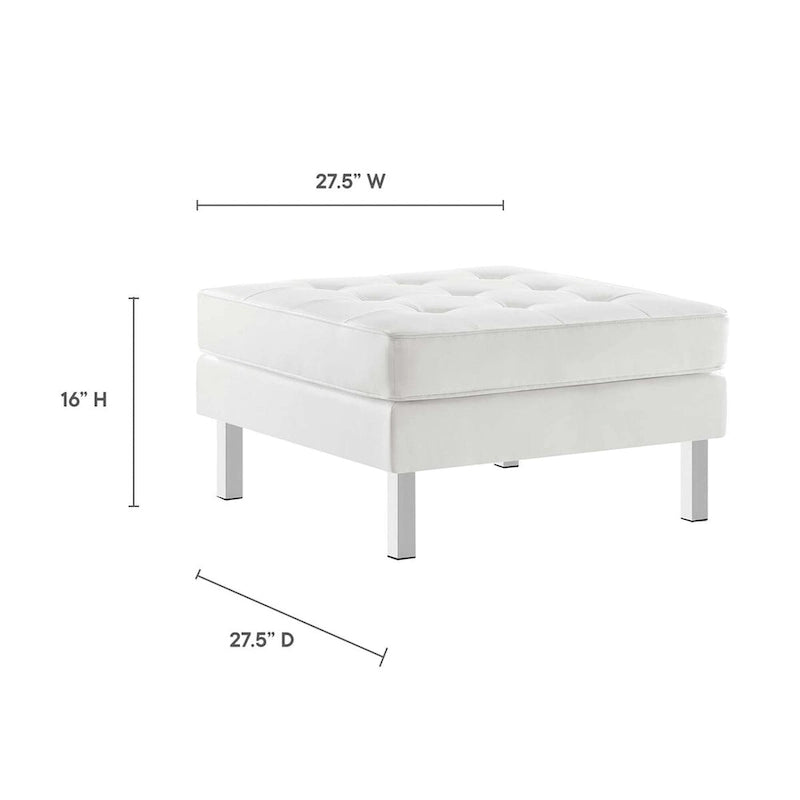 Tufted Vegan Leather Ottoman