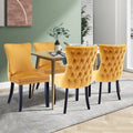 Velvet Upholstered Wingback Dining Chairs Set of 4
