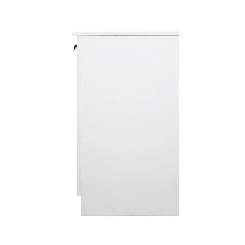 White Wood Grain 3-Door Contemporary Credenza File Cabinet