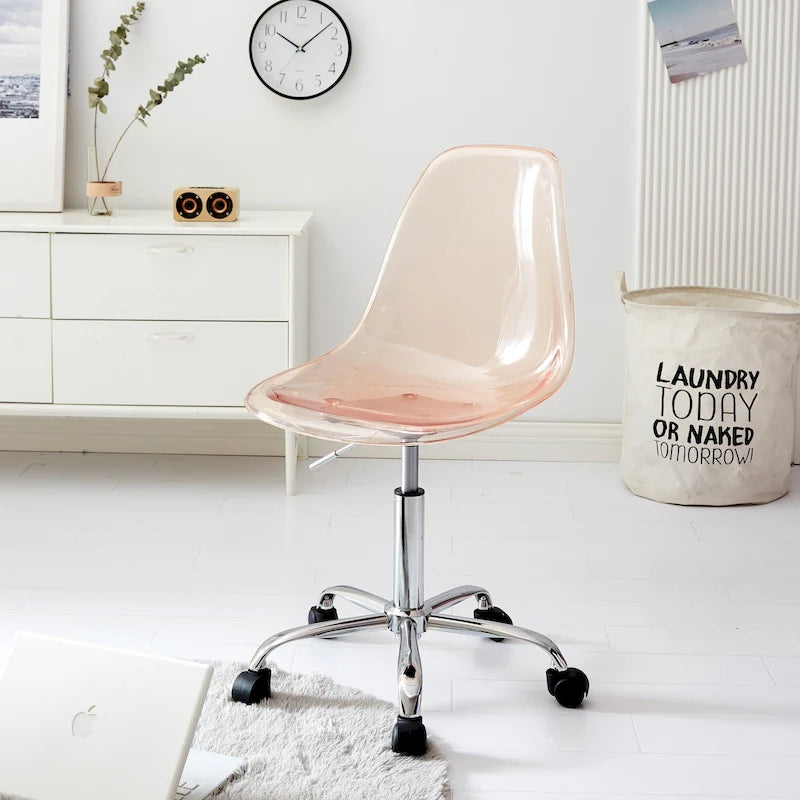 Urban Lifestyle Armless Acrylic Rolling Adjustable Office Chair