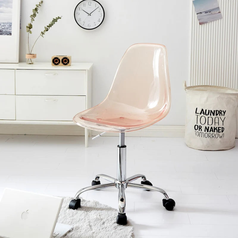 Urban Lifestyle Armless Acrylic Rolling Adjustable Office Chair