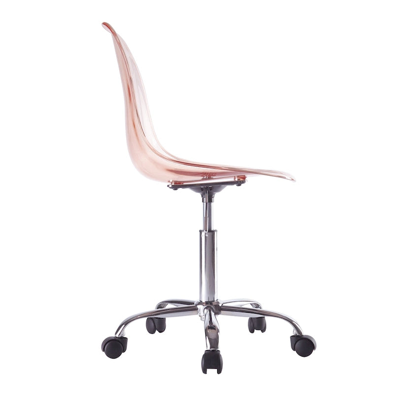 Urban Lifestyle Armless Acrylic Rolling Adjustable Office Chair