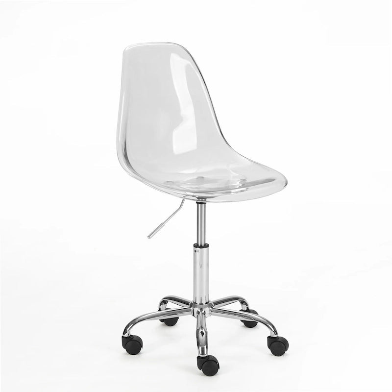 Urban Lifestyle Armless Acrylic Rolling Adjustable Office Chair