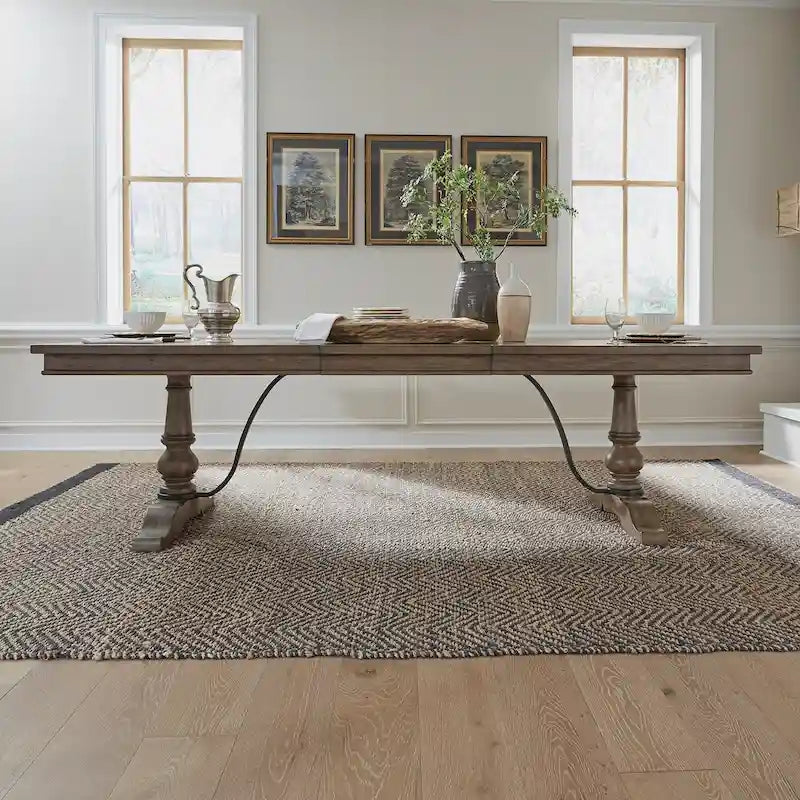 Farmhouse Dusty Taupe Trestle Table