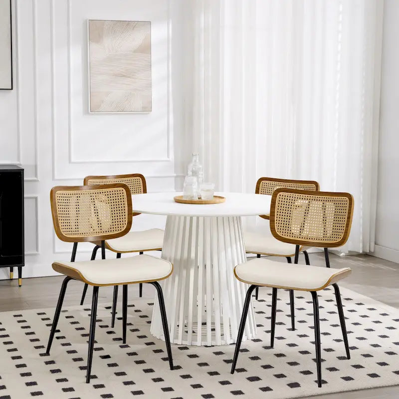 Faux Leather Upholstered Dining Chairs Set of 2/4 - 33.5 H x 17.5 W x 23 D