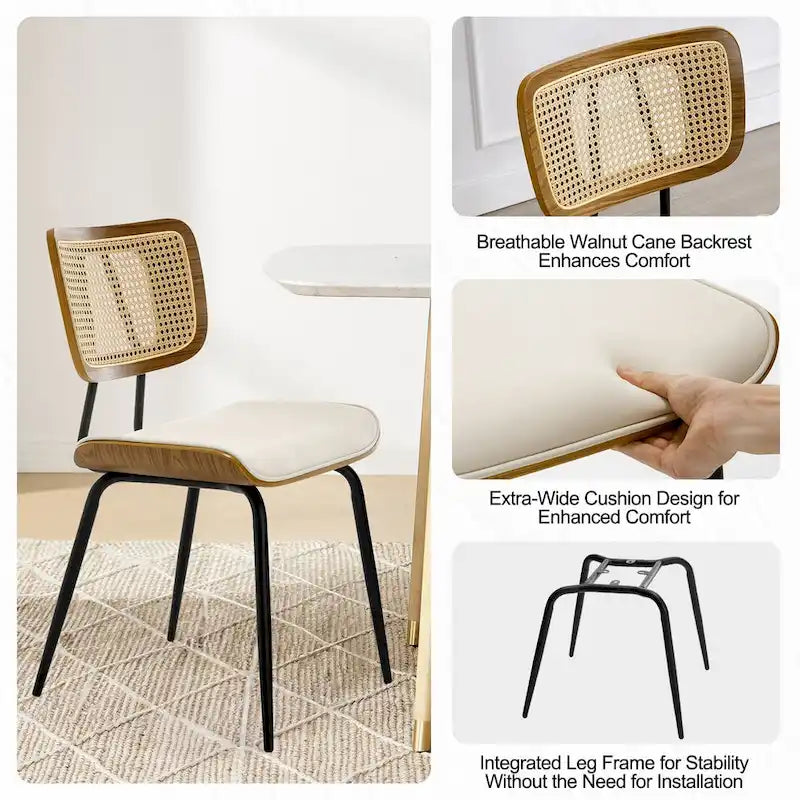 Faux Leather Upholstered Dining Chairs Set of 2/4 - 33.5 H x 17.5 W x 23 D